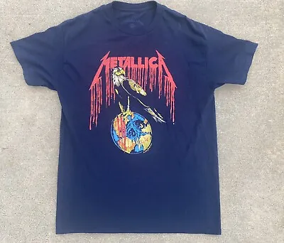 Metallica Pushead Eagle T-Shirt Medium 1993 Reproduction Blue EUC • $22