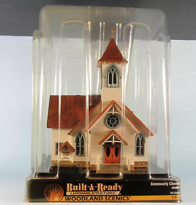 WOODLAND SCENICS Community Church 1/87 HO Scale Model BRAND NEW ASSEMBLED! • $79.97