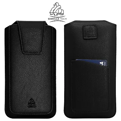 Shock Proof Pull Up Pouch Leather Case For Mobile Phones XL Size. • £7.99