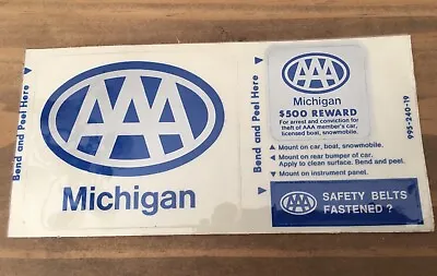 Michigan Triple AAA American Automobile Assoc. Insurance Vintage Sticker Bonus • $6