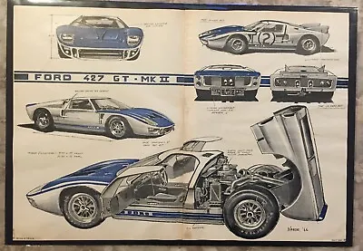 1966 & 1965 Ford GT 40 *Original* Road &Track  2pg Comparison Ad Shelby Cobra • $17.99