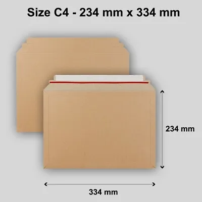 *200 X Cardboard Envelopes C4 234mm X 334mm PIP Large Letter DVD Book AMAZON A2 • £34.99