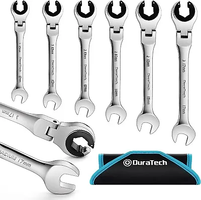 DURATECH 6-Piece Ratcheting Wrench Set W/Open Flex-head Metric W/Organizer Bag • $80.99