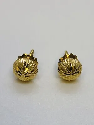 Vintage 18ct Gold Small Stud Earrings 5mm Diameter Child’s ? • £65