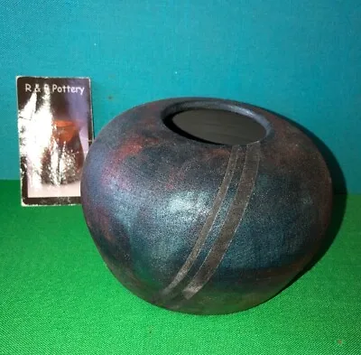 Marietta GA Artist Signed Renee Speenburgh Raku Pottery Vase R&B Pottery • $21.24