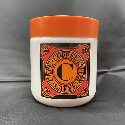 Vintage Egizia Milk Glass Coffee Canister Jar Made In Italy Retro Orange Top • $24