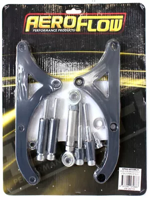 Aeroflow Mid Mount Billet Alternator Bracket For Holden V8 Black (AF64-4033BLK) • $255.40