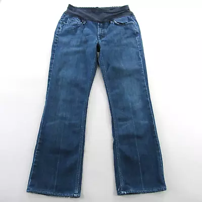 7 For All Mankind A Pea In The Pod Maternity Jeans Size 32 Bootcut Blue Denim * • $13.22