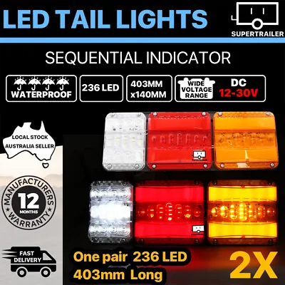 $48.95 • Buy 2X LED Tail Lights Trailer Ute Caravan Truck Stop Indicator Rear LAMP 12V 24V