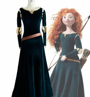 Brave Princess Merida Cosplay Costume Evening Ball Long Dress Halloween • $109.90