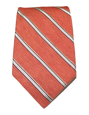 Brooks Brothers Makers Pink Blue White Striped Men's Necktie Silk & Linen USA • $20