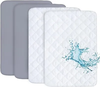 Pack N Play Sheets And Mattress Protector Pad Cover 4 Pack Set • $33.99