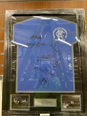 £325 • Buy Rangers Framed 1972 European Cup Winners Signed Shirt With COA - 7 Signatures