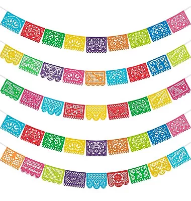 HOOJO 5 Packs (82ft) Mexican Party Banner Cinco De Mayo Decoration Day Of Dead • $23.95