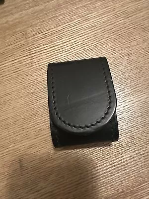 Ex Police Black Leather Belt Buckle Protector. 2” Kit Belt. Used. V27. • £3