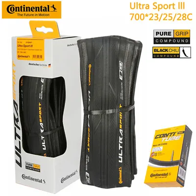 ​Continental Ultra Sport III Race Road Bike Tire 700×23/25/28C Folding Tire Tyre • $80.29