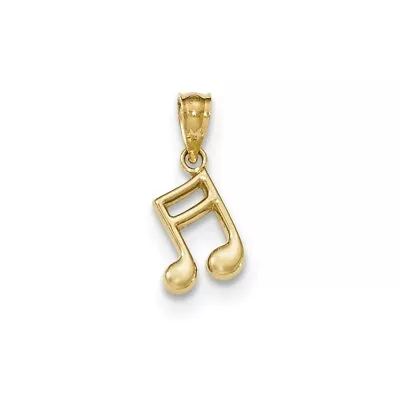 14k Yellow Gold Music Note Charm Pendant 0.67 Inch • $70.40