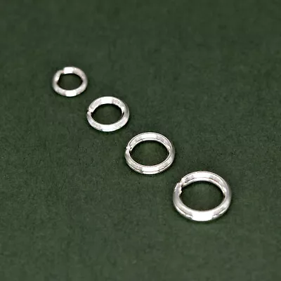 Genuine 925 Sterling Silver Bevelled Split Rings For Charms 5mm 6mm 7mm 8mm • £2.49