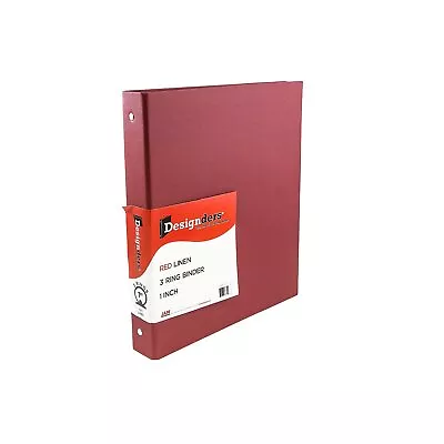 JAM Paper Premium Linen Textured 1 Inch Binder Red 3 Ring Binder 751LRE • $19.94