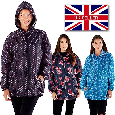 £5.99 • Buy Ladies Rain Mac Hooded Rain Coat Women Parka Lightweight Jacket Kagool Cagoule