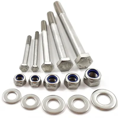 £8.81 • Buy M16 A4 Marine Stainless Steel Part Threaded Bolts & Nyloc Locking Nuts Washers
