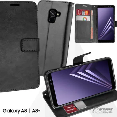 Black Wallet Flip Card Slot Stand Case Cover For Samsung Galaxy A8 A8 Plus 2018 • $7.99