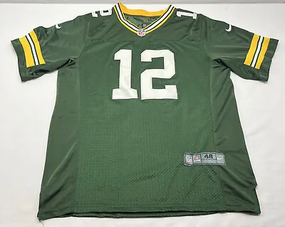 Vtg Green Bay Packers Aaron Rodgers Nike NFL Football Jersey #12 Team Size 48 • $23.40