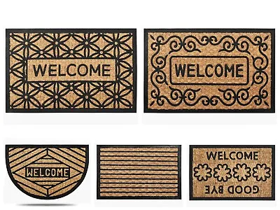 Heavy Duty Welcome Door Mat Outdoor Indoor Entrance Floor Mat Non-Slip Coir Mat • £9.99