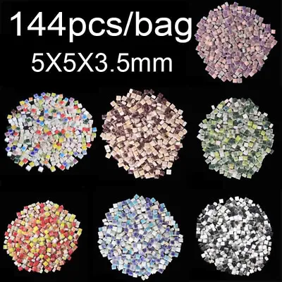 144pcs 25g 5X5X3.5mm Mix-color Square Ceramics Mosaic Tiles DIY Wall Art Crafts • $2.98