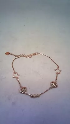 Hallmarked 18 Ct Rose Gold Stars & Other Detailed Features Small Bracelet. • £108