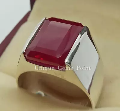 Natural Red Ruby Gemstone With 925 Sterling Silver Ring For Men's Handmade Ring • $58.40