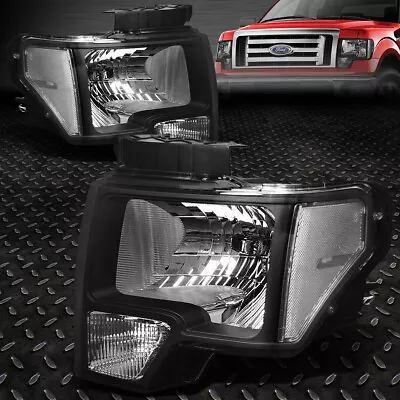 For 09-14 Ford F150 Pickup OE Style Black Housing Clear Corner Headlight Lamps • $78.88