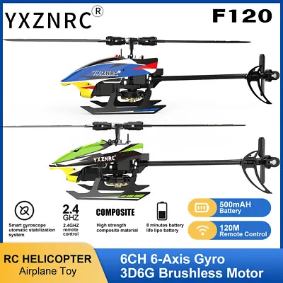 ​YXZNRC F120 RC Helicopter 2.4G 6CH 6-Axis Gyro 3D Brushless Motor Flybarless • $129.24