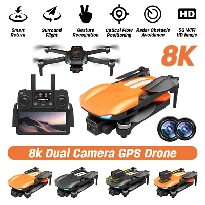 $164.79 • Buy 8K 5G WiFi FPV Drone With HD Camera GPS RC Quadcopter Brushless Follow Me Drones