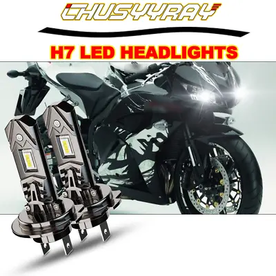 White H7 LED Headlight Motorcycle Bulbs For Honda CBR 1000RR 600RR F4i RC51 • $25.99