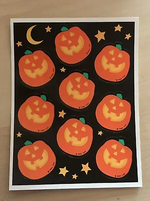 Vintage Hallmark Pumpkin Jack O Lantern Halloween Stickers 10 Full Sheets • $6