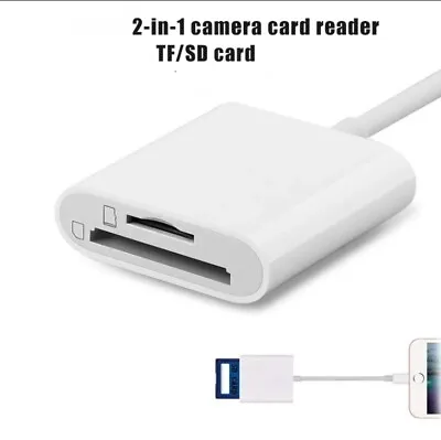 OTG 2 In 1 On The Go Host Cable + Micro SD TF Card Reader Adapter For Iphone • £3.49