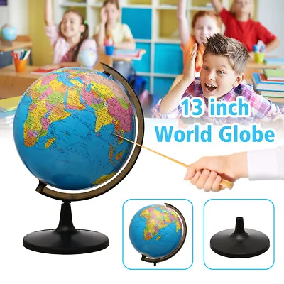 World Globe For Kids 13'' Desk Classroom Decorative Blue Globe W/ Stand Gift USA • $35.99