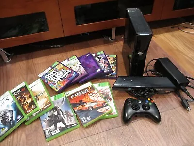 Microsoft Xbox 360 Slim Console Bundle 250GB Kinect Controller Games Tested • $89.50