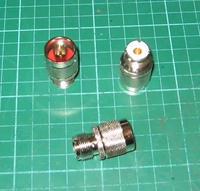 SO239 Socket To N-Type Plug Adaptor Gold Contacts Top Quality (PL259 Female UHF) • £4.25