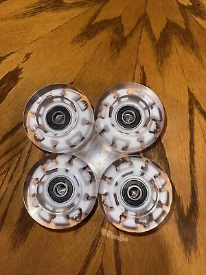4 LED Light Up Roller Skate Wheels Skateboard White 32 X 58mm ABEC-9 Bearings • $11.99