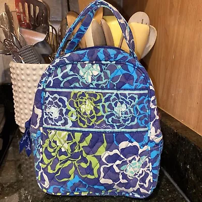 Vera Bradley Let's Do Lunch Green & Blue Floral Quilted Insulated Lunch Bag • $9