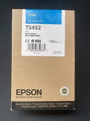 EPSON T5452 CYAN INK 110 Ml Stylus Pro 7600/9600 EXP  09/2013  1/pc 1/pc • $19.99