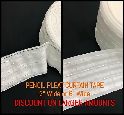 £1.99 • Buy 3  75mm / 6  150mm Rufflette Curtain Pencil Pleat Header Tape - By The Metre