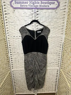 Olivia Rubin Dress Uk10 Zebra Print Studied Waist  • £59.99