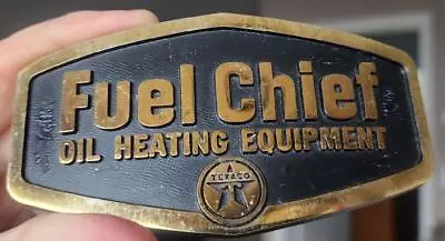 Vintage Texaco Fuel Chief Oil Heating Equipment Advertising Emblem Sign Tag • $89.95