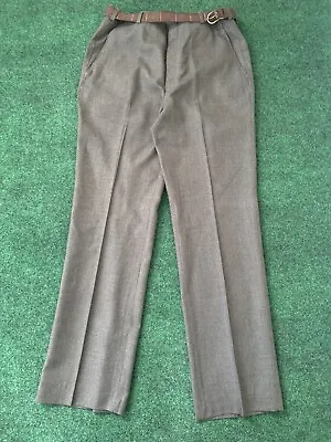 New Vintage Daks London New York Mens Gray Adjustable Slacks 34x32 Trousers Belt • $33.99