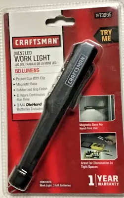 Craftsman Mini LED Work Light Pocket Clip Magnetic Base Black AAA 73965 NEW • $9.99