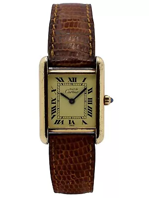 CARTIER Must De Cartier Tank 925 SM Ladies Quartz Watch 3 66001 New Battery • $1315