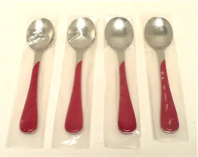 FIESTA SCARLET RED FLATWARE 4-Pc Condiment Spoon Set New Old Stock FREE SHIPPING • $49